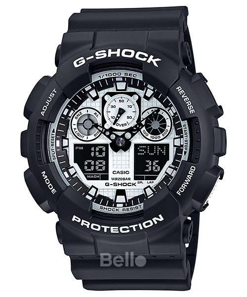 GA-100BW-1A - Đồng hồ Casio G-Shock chính hãng - Mặt Trắng Dây Đen Black & White