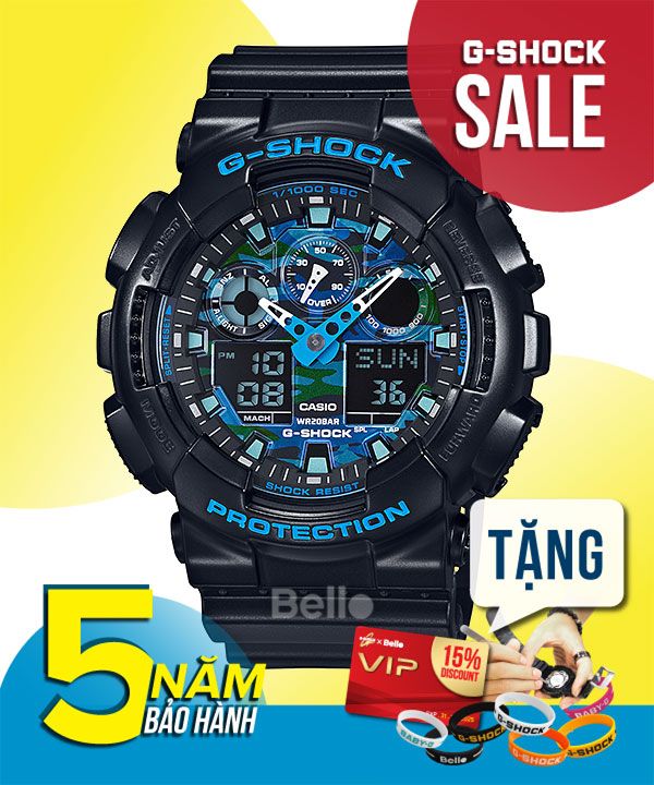  [Pin Miễn Phí Trọn Đời] GA-100CB-1A - Đồng hồ G-Shock Nam - Tem Vàng Chống Giả 