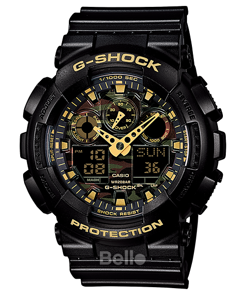  [Pin Miễn Phí Trọn Đời] GA-100CF-1A9 - Đồng hồ G-Shock Nam - Tem Vàng Chống Giả 