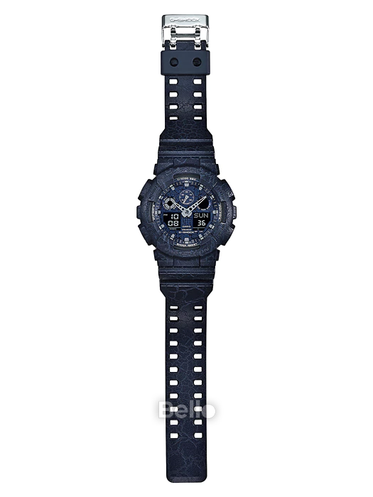 GA-100CG-2A - Đồng hồ Casio G-Shock chính hãng - Họa tiết đá nứt trên dây và vỏ cực chất.