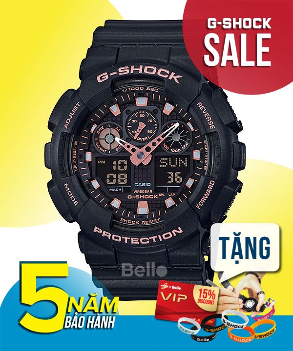  [Pin Miễn Phí Trọn Đời] GA-100GBX-1A4 - Đồng hồ G-Shock Nam - Tem Vàng Chống Giả 