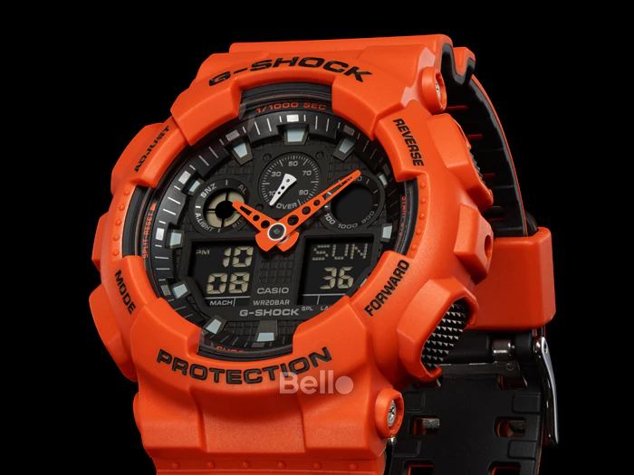 GA-100L-4A - Đồng hồ Casio G-Shock chính hãng - Dây 2 lớp
