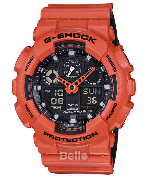 GA-100L-4A - Đồng hồ Casio G-Shock chính hãng - Dây 2 lớp