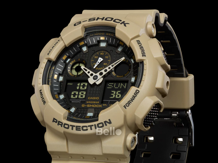GA-100L-8A - Đồng hồ Casio G-Shock chính hãng - Dây 2 lớp
