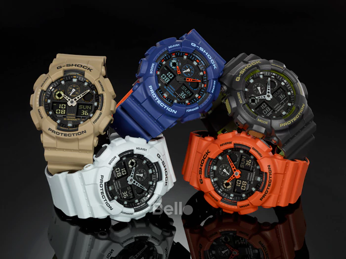 GA-100L-8A - Đồng hồ Casio G-Shock chính hãng - Dây 2 lớp