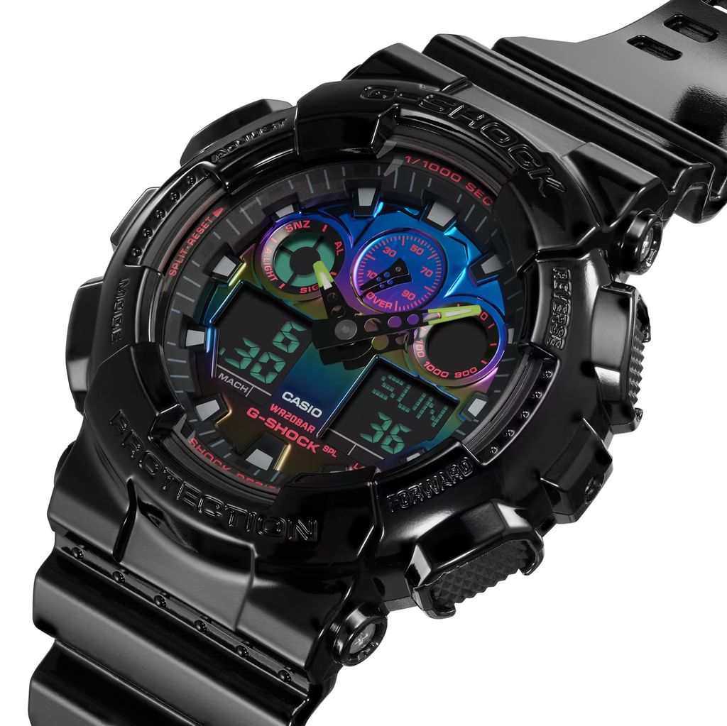  [Pin Miễn Phí Trọn Đời] GA-100RGB-1ADR - Đồng hồ G-Shock Nam - Tem Vàng Chống Giả 