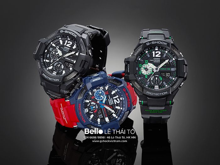 GA-1100-1A - Đồng hồ Casio G-Shock chính hãng - Cảm biến đôi, hiển thị giờ kép, đèn led cực tím siêu sáng.