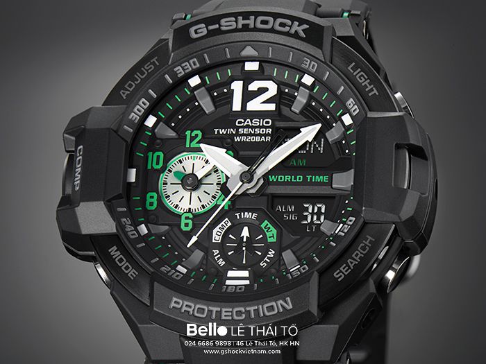  [Pin Miễn Phí Trọn Đời] GA-1100-1A3 - Đồng hồ G-Shock Nam - Tem Vàng Chống Giả 