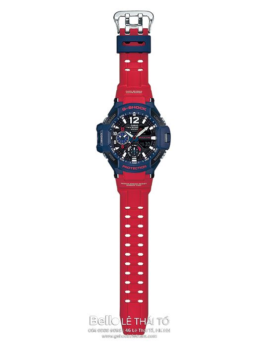 GA-1100-2A - Đồng hồ Casio G-Shock chính hãng - Mặt xanh kết hợp dây đỏ tạo nên cá tính