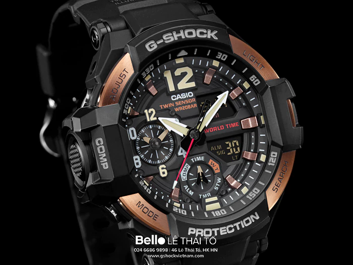 GA-1100RG-1A - Đồng hồ Casio G-Shock chính hãng - Màu vàng hồng mới