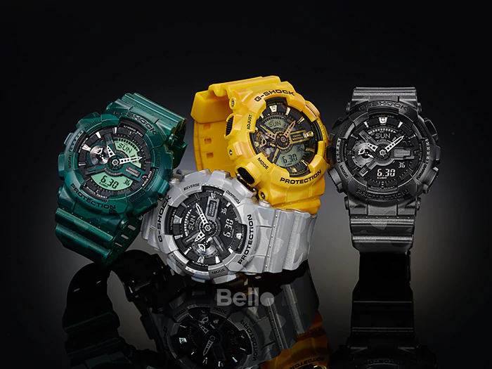 GA-110CM-3A - Đồng hồ Casio G-Shock chính hãng - Họa tiết ngụy trang phổ biến nhiều màu sắc đa dạng.