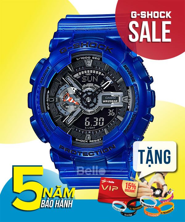 GA-110CR-2A - Đồng hồ Casio G-Shock chính hãng - Màu xanh nước biển trong mờ
