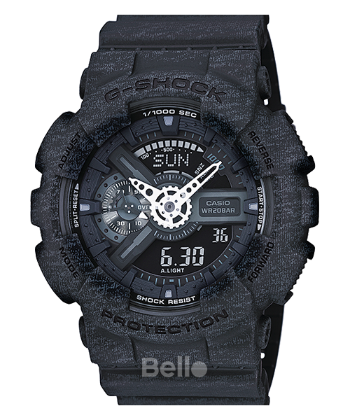 GA-110HT-1A - Đồng hồ Casio G-Shock chính hãng - Dây mờ, họa tiết sợi vải, năng động cá tính.