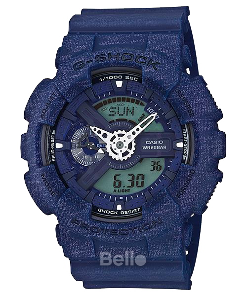 GA-110HT-2A - Đồng hồ Casio G-Shock chính hãng - Dây mờ, họa tiết sợi vải, năng động cá tính.