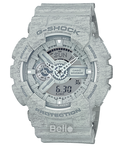 GA-110HT-8A - Đồng hồ Casio G-Shock chính hãng - Dây mờ, họa tiết sợi vải, năng động cá tính.