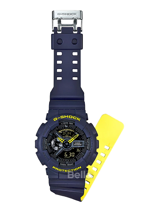 GA-110LN-2A - Đồng hồ Casio G-Shock chính hãng - Dây kép 2 màu tím vàng.