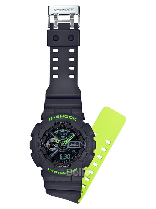 GA-110LN-8A - Đồng hồ Casio G-Shock chính hãng - Dây kép 2 màu đen - nõn chuối