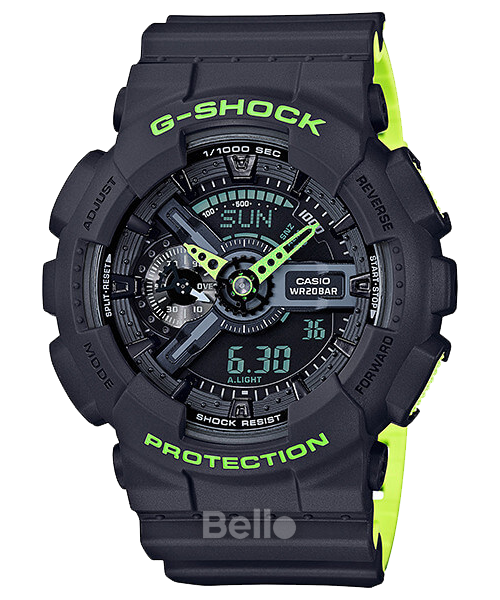 GA-110LN-8A - Đồng hồ Casio G-Shock chính hãng - Dây kép 2 màu đen - nõn chuối