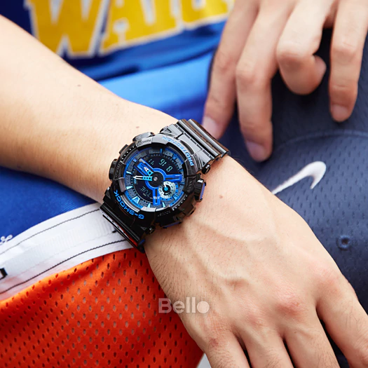 GA-110LPA-1A - Đồng hồ Casio G-Shock chính hãng - Dây bóng 2 màu, họa tiết mắt lưới khỏe khoắn năng động.