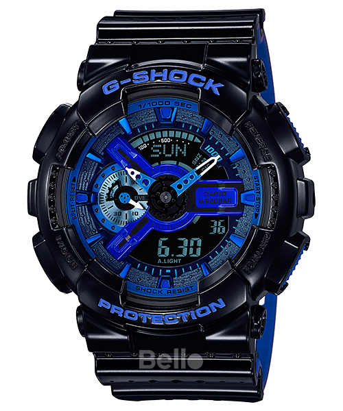 GA-110LPA-1A - Đồng hồ Casio G-Shock chính hãng - Dây bóng 2 màu, họa tiết mắt lưới khỏe khoắn năng động.