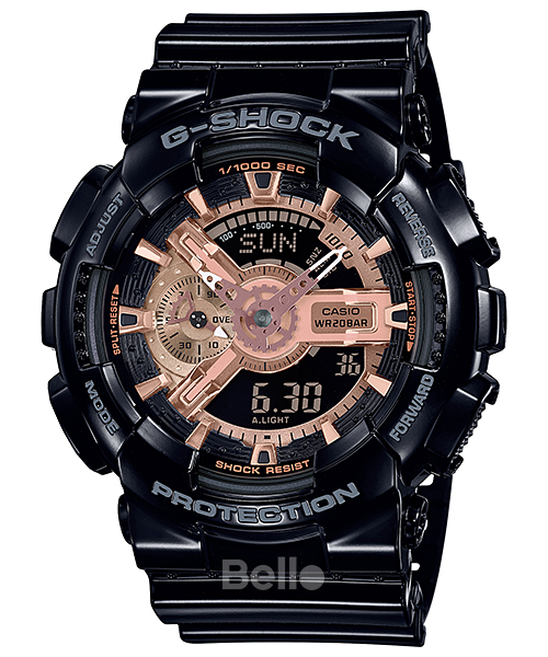 GA-110MMC-1A - Đồng hồ Casio G-Shock chính hãng - Dây đen mặt vàng hồng