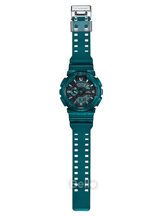 GA-110NM-3A - Đồng hồ Casio G-Shock chính hãng - Dây, vỏ và mặt một màu ánh kim duy nhất, kim sơn trắng nổi bật
