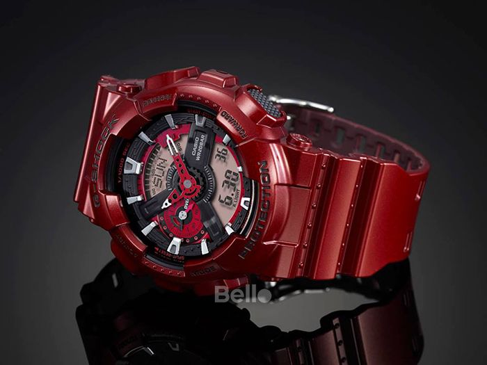 G-Shock GA-110NM-4A - Đồng hồ Casio G-Shock chính hãng - Dây, vỏ và mặt một màu ánh kim duy nhất, kim sơn trắng nổi bật.