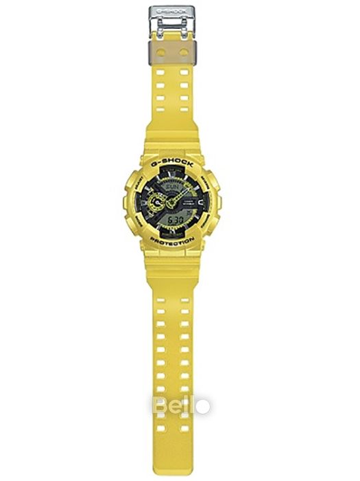 GA-110NM-9A - Đồng hồ Casio G-Shock chính hãng - Dây, vỏ và mặt một màu ánh kim duy nhất, kim sơn trắng nổi bật.