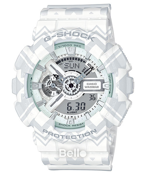 GA-110TP-7A - Đồng hồ Casio G-Shock chính hãng - Phiên bản giới hạn với dây nhám và nền hoa văn bộ lạc cổ xưa.