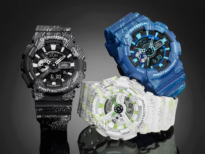 GA-110TX-2A - Đồng hồ Casio G-Shock chính hãng - Dây xanh dương trơn với họa tiết vảy sơn cực chất.