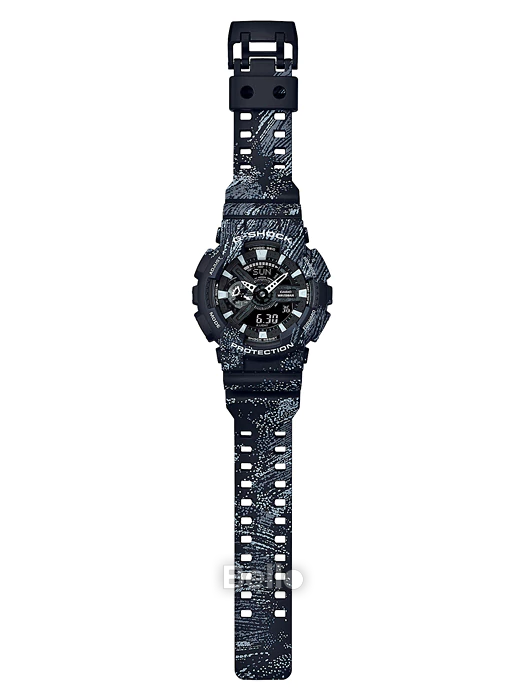 GA-110TX-1A - Đồng hồ Casio G-Shock chính hãng - Dây đen trơn với họa tiết vảy sơn cực chất.