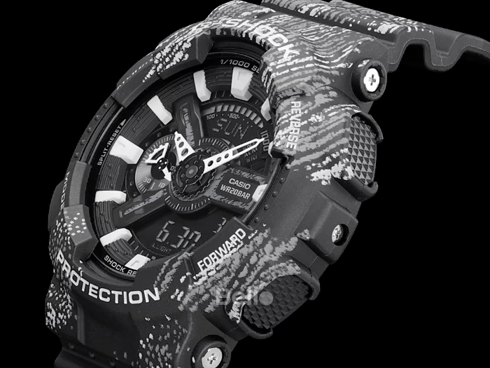 GA-110TX-1A - Đồng hồ Casio G-Shock chính hãng - Dây đen trơn với họa tiết vảy sơn cực chất.