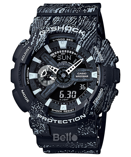 GA-110TX-1A - Đồng hồ Casio G-Shock chính hãng - Dây đen trơn với họa tiết vảy sơn cực chất.
