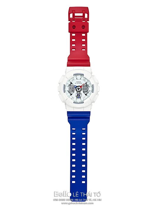 GA-120TRM-7A - Đồng hồ Casio G-Shock chính hãng - Ba màu sắc chủ đạo (lam, trắng, đỏ).