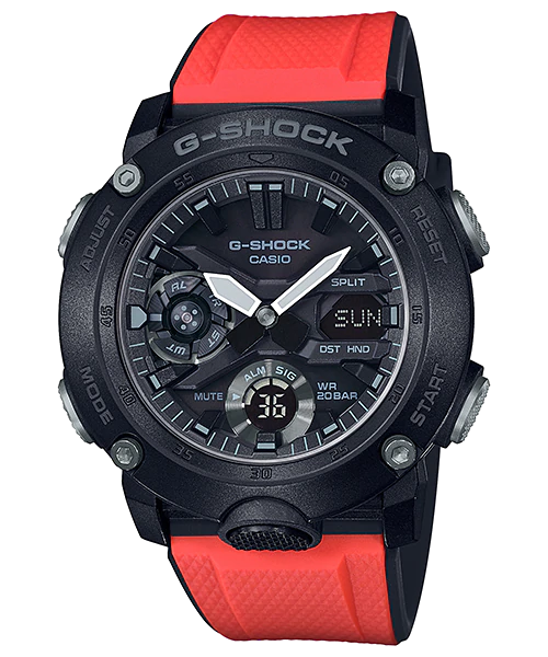  Dây G-Shock GA-2000E-4 Màu Đen Khóa Bạc, Hàng Chính Hãng 