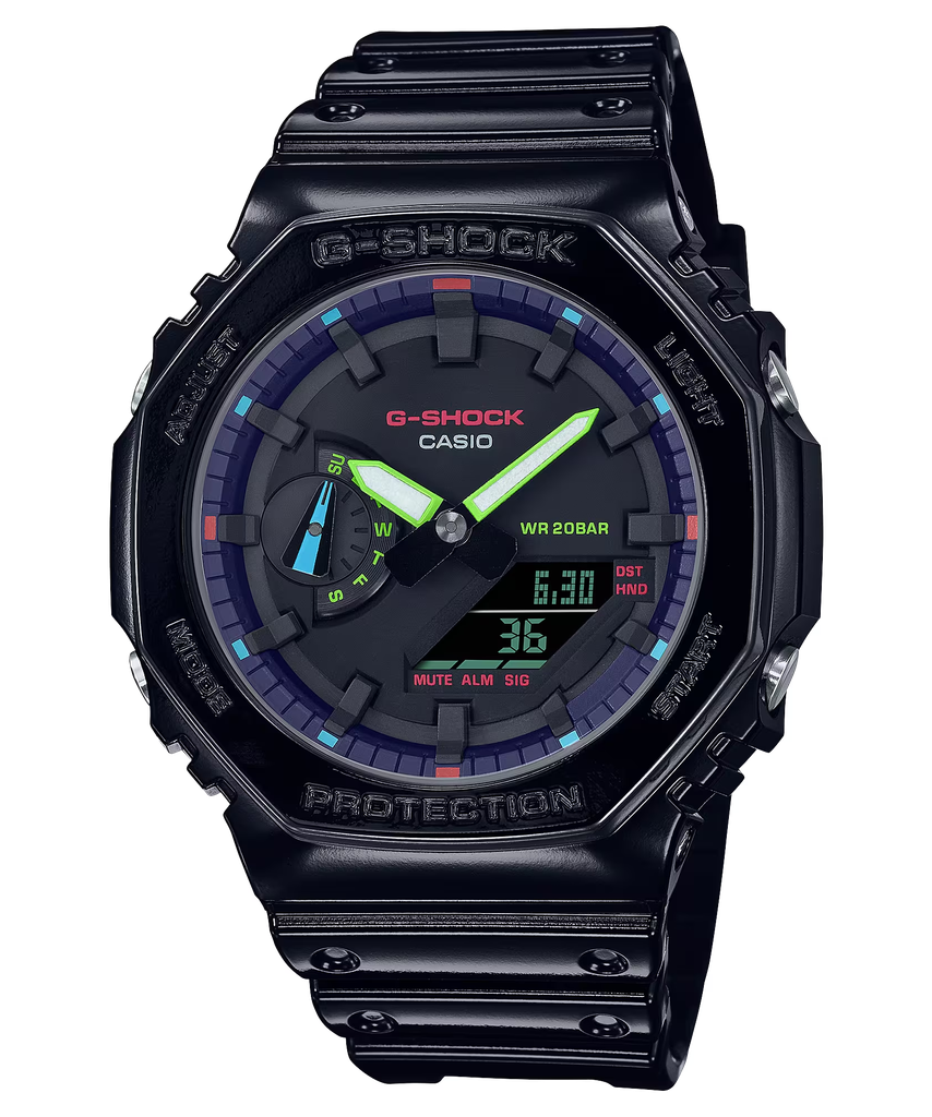  [Pin Miễn Phí Trọn Đời] GA-2100RGB-1ADR - Đồng hồ G-Shock Nam - Tem Vàng Chống Giả 