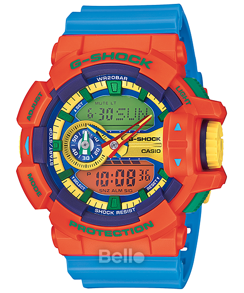 GA-400-4A - Đồng hồ Casio G-Shock chính hãng - Màu sắc nổi bật và năng động, sở hữu công tắc xoay lớn ở vị trí 3 giờ.