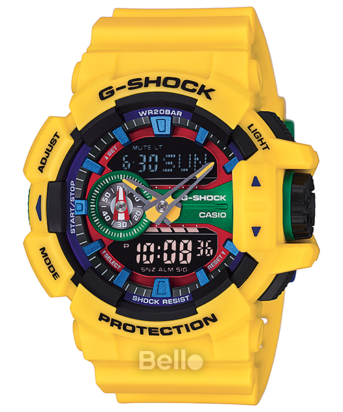GA-400-9A - Đồng hồ Casio G-Shock chính hãng - Màu sắc nổi bật và năng động, sở hữu công tắc xoay lớn ở vị trí 3 giờ.