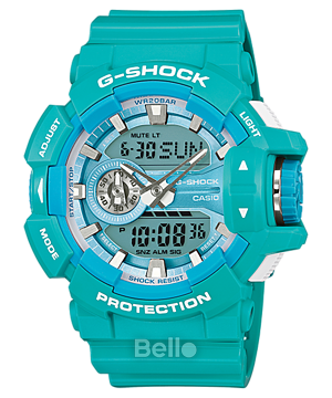 GA-400A-2A - Đồng hồ Casio G-Shock chính hãng - Màu sắc nổi bật và năng động, sở hữu công tắc xoay lớn ở vị trí 3 giờ.