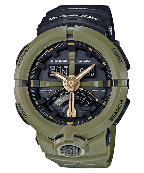 GA-500P-3A - Đồng hồ Casio G-Shock chính hãng Màu xanh quân đội