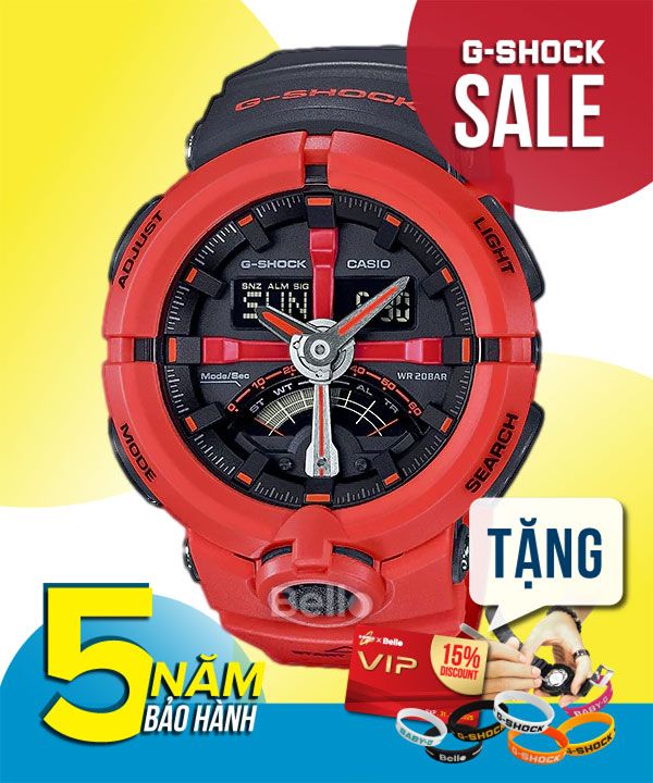 GA-500P-4A - Đồng hồ Casio G-Shock chính hãng Màu Đỏ