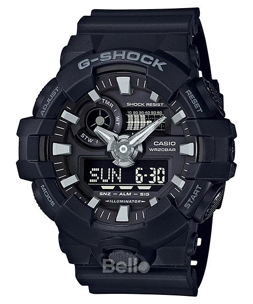  [Pin Miễn Phí Trọn Đời] GA-700-1B - Đồng hồ G-Shock Nam - Tem Vàng Chống Giả 