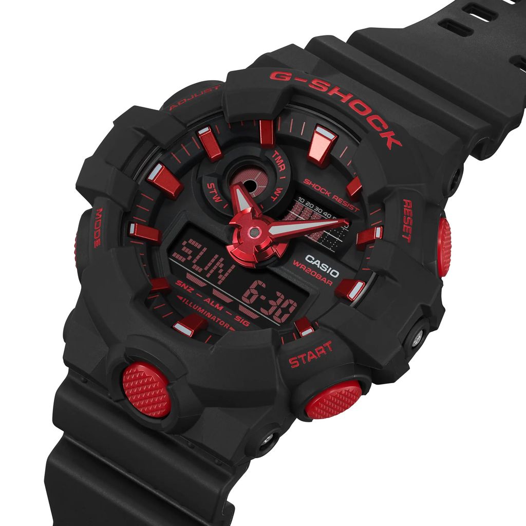  [Pin Miễn Phí Trọn Đời] GA-700BNR-1ADR - Đồng hồ G-Shock Nam - Tem Vàng Chống Giả 