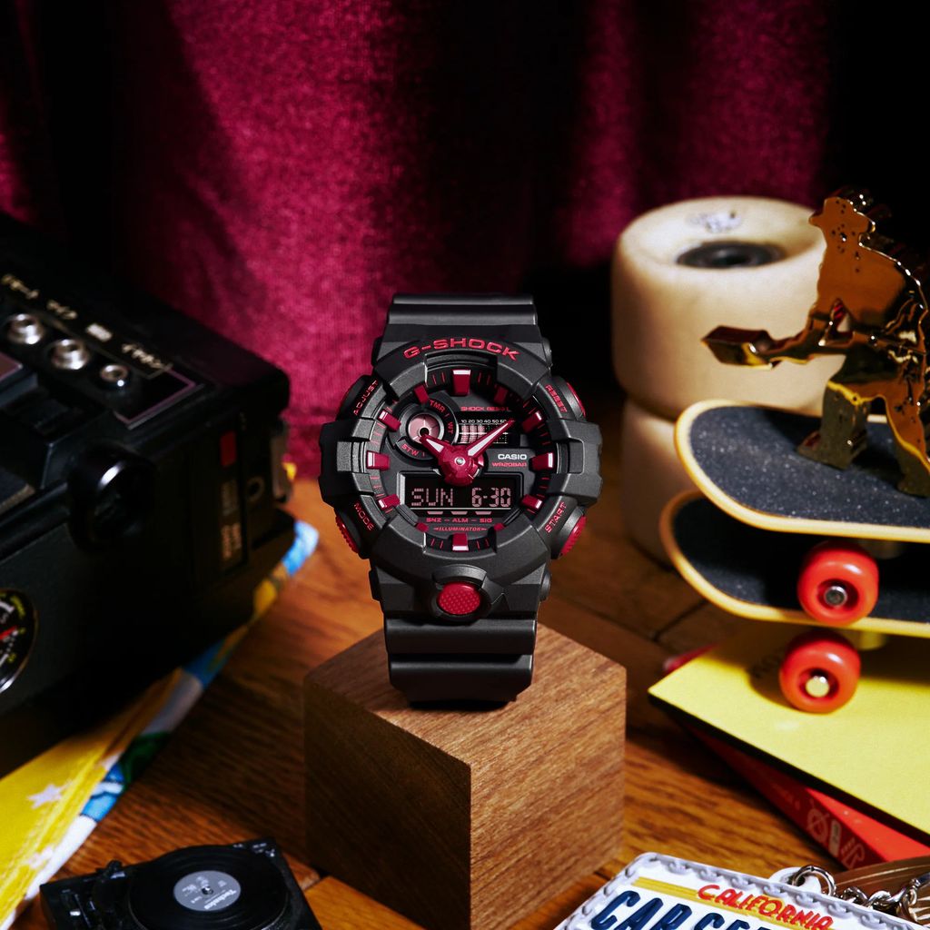  [Pin Miễn Phí Trọn Đời] GA-700BNR-1ADR - Đồng hồ G-Shock Nam - Tem Vàng Chống Giả 