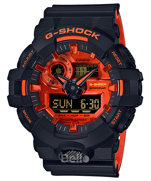 GA-700BR-1A - Đồng hồ Casio G-Shock chính hãng - Tông đen cam