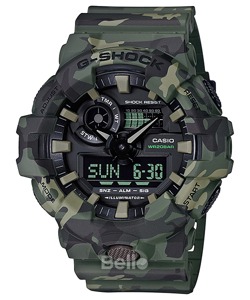  [Pin Miễn Phí Trọn Đời] GA-700CM-3A - Đồng hồ G-Shock Nam - Tem Vàng Chống Giả 