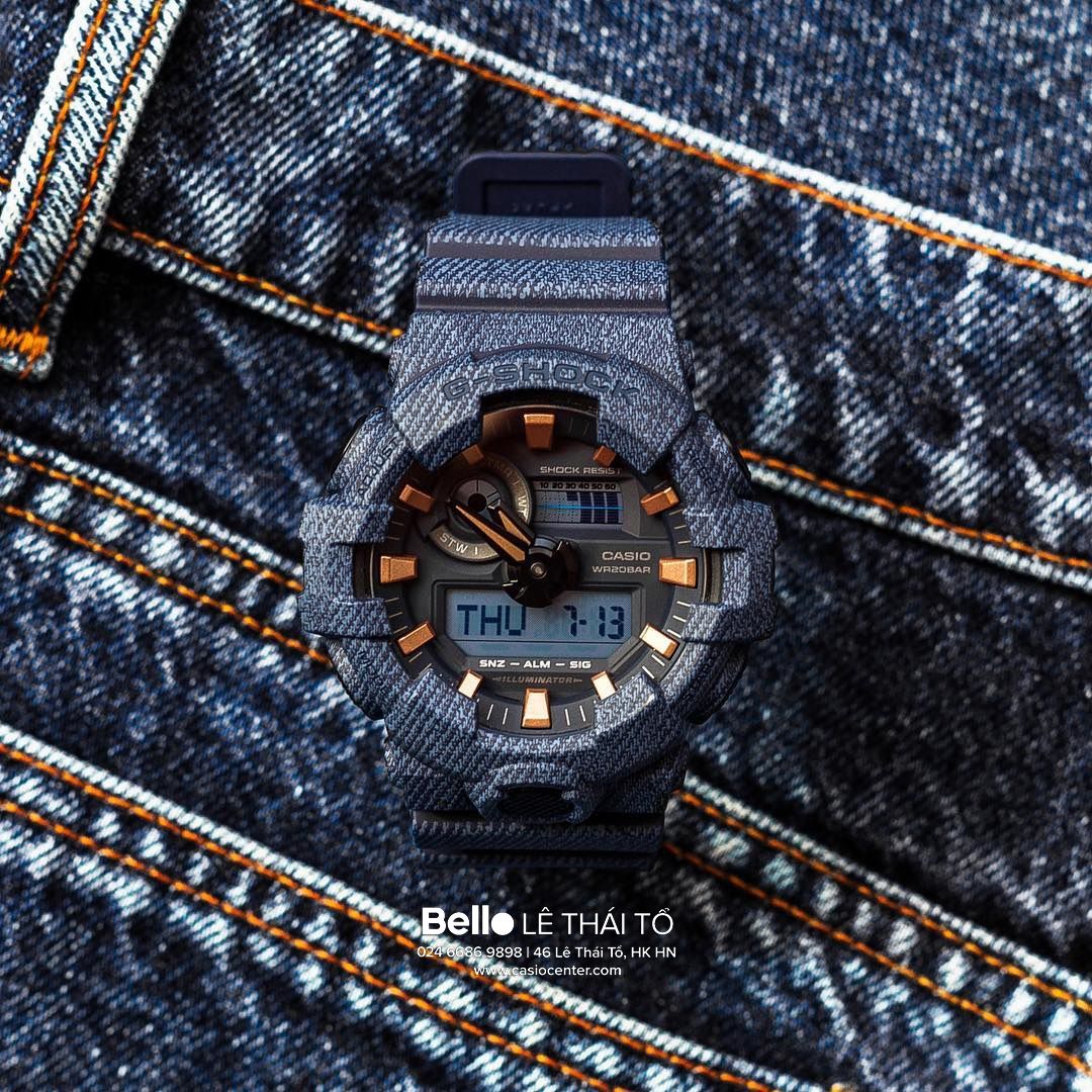 GA-700DE-2A - Đồng hồ Casio G-Shock chính hãng Màu Denim Xanh