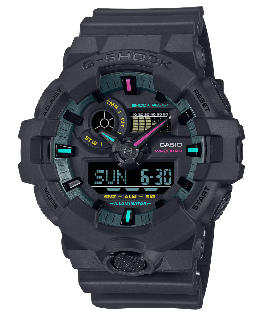  [Pin Miễn Phí Trọn Đời] GA-700MF-1ADR - Đồng hồ G-Shock Nam - Tem Vàng Chống Giả 