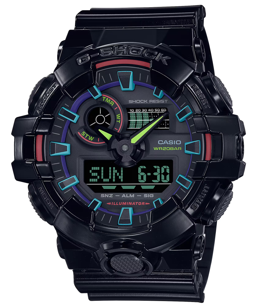  [Pin Miễn Phí Trọn Đời] GA-700RGB-1ADR - Đồng hồ G-Shock Nam - Tem Vàng Chống Giả 