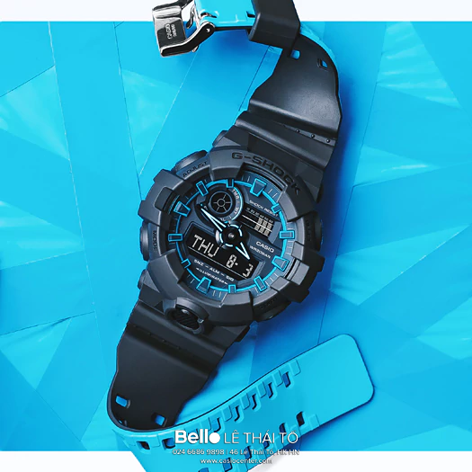 GA-700SE-1A2 - Đồng hồ Casio G-Shock chính hãng Mặt Xanh Neon Dây 2 lớp